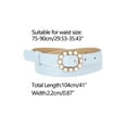 thumbnail image 3 of INSPIRE CHIC Women's Pearl Waistband Skinny Leather Adjustable Pin Buckle Belt for Jeans Dresses Pants 29.53"-35.43" Light blue, 3 of 4