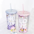 thumbnail image 6 of Joernso Water Bottle Eco-friendly English Letter Pattern Plastic Sequins Drinking Water Straw Cup for Travel, 6 of 8