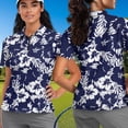 thumbnail image 4 of Uorisanigo Hibiscus Flower Couple Matching Outfit Golf Shirts for Men Women Dry Fit 1/4 Zip Up Sport Short Sleeve Summer Tennis T Shirt Size 2XL Lightweight Athletic Workout Tops, 4 of 8