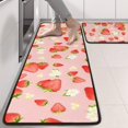 thumbnail image 2 of Kitchen Rugs Sets Of 2,Strawberry Plants Fruit Flowe Anti Fatigue Kitchen Mat Rugs Non Slip Washable,Decorative Kitchen Floor Mats for Kitchen,Sink,Laundry,17"x47"+17"x47", 2 of 5