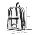 thumbnail image 6 of Xinyolin Women Backpack Double Shoulder Straps Waterproof Large Capacity See Through Wear-resistant Storage Anti-scratch PVC Transparent Backpack Travel Supply, 6 of 8
