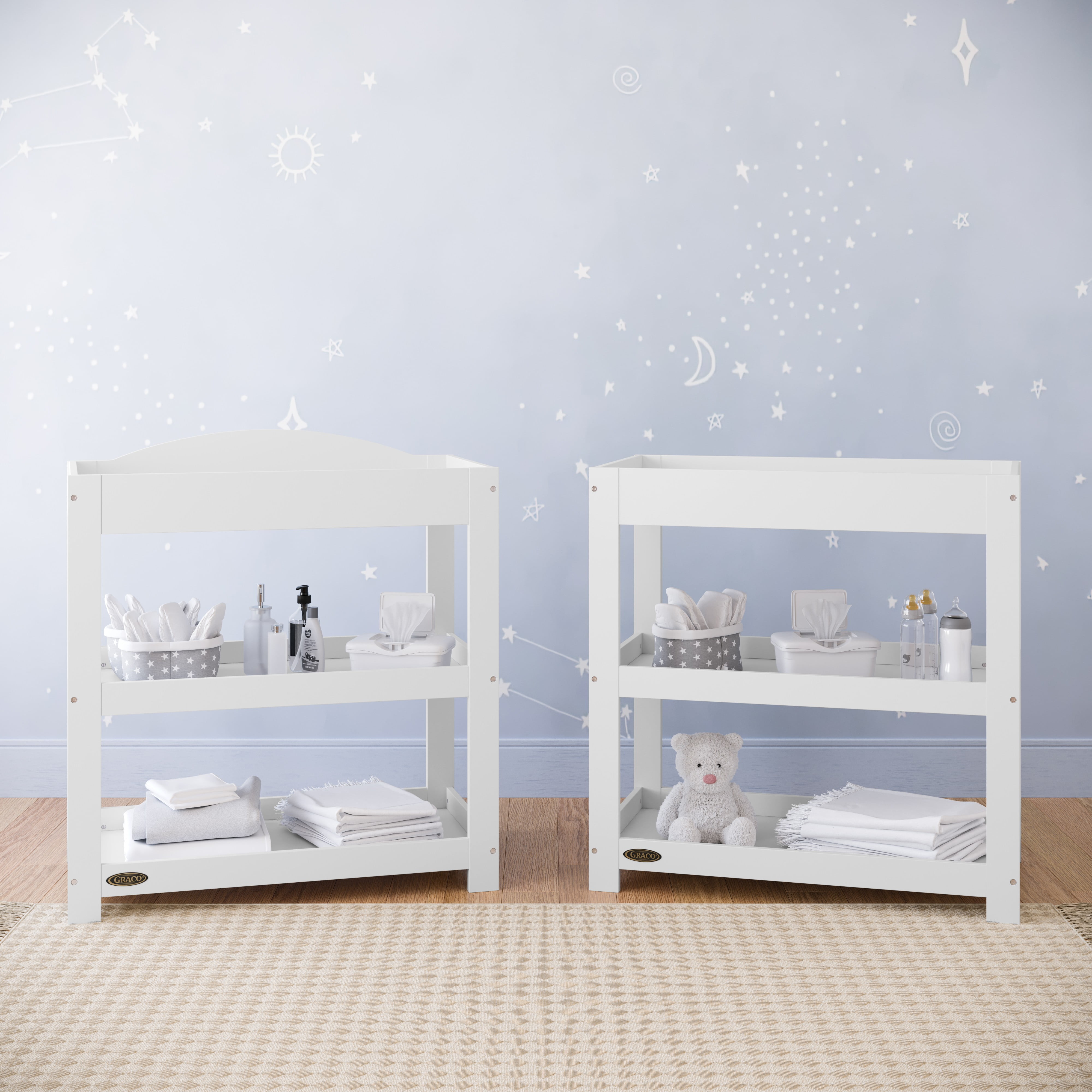 Graco Customizable Infant Changing Table with Changing Pad, White