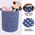 thumbnail image 5 of Howarmer Large Canvas Laundry Hampers, Baby Laundry Basket for Nursery Girl and Boy, Kids Clothes Hamper with Lid, Cute Kids Toys Storage Bin Organizer Animal Room Decor, White Dots, 5 of 7