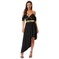 thumbnail image 3 of Aislor Womens Ancient Greek Dress Asymmetrical Hem Sling Stage Performance Costume Black M, 3 of 7