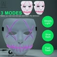 thumbnail image 6 of Gustave Scary Halloween LED Mask EL Grow Mask 3 Lighting Modes LED Light UP Creepy Face Mask for Halloween Costume Cosplay Party "Yellow", 6 of 13