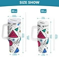 thumbnail image 6 of Yayeee 40oz Stainless Steel Tumbler with Straw and Handle Double-Wall Insulated Travel Water Bottle, Red Retro Pattern, 6 of 8