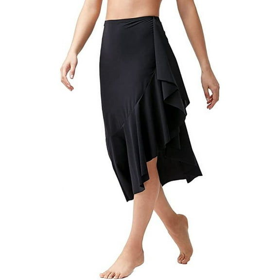 Tommy Bahama Women's Sea Swell Pull-On Flounce Skirt, Black, X-Small