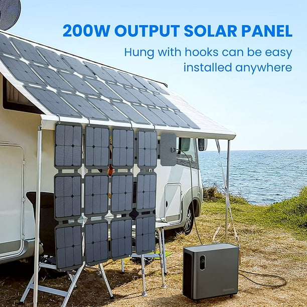Gendome Portable Solar Panels for Power Station, 200 Watt Solar Panel