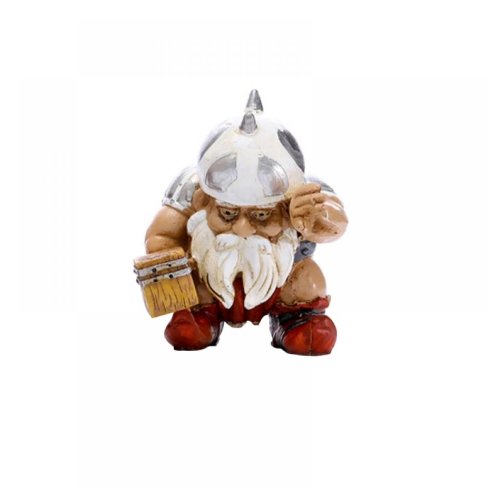 Viking Victor Norse Dwarf Gnome Statue, Outdoor Gnome Figurines for