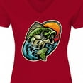 thumbnail image 4 of Inktastic Fishing Women's V-Neck T-Shirt, 4 of 5