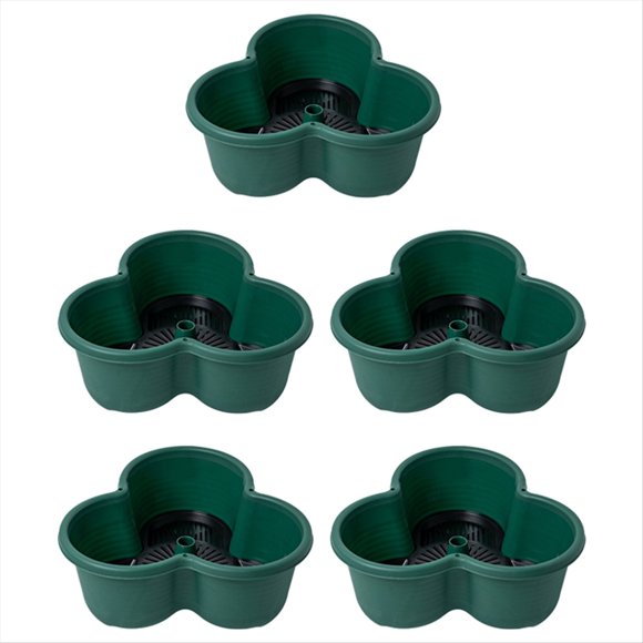 Macetas Apilables de Jardinería Vertical, para Fresas, Flores, Verduras, Macetas Tridimensionales (5 Piezas) Verde