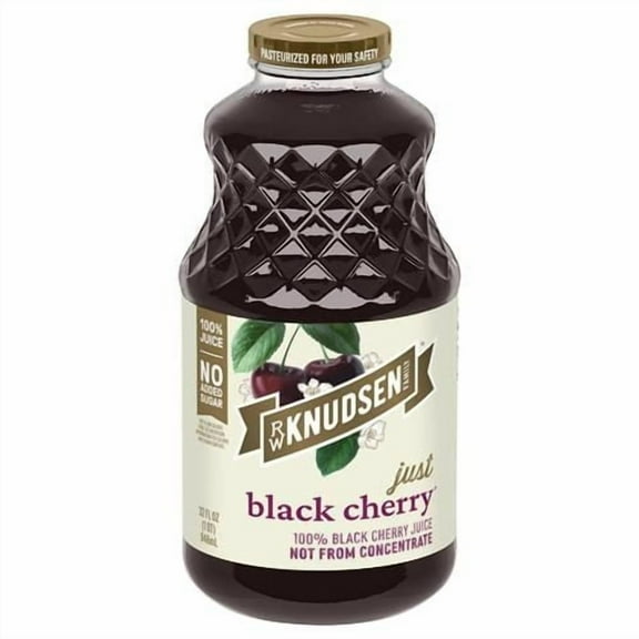 R.W. Knudsen Just Black Cherry Juice, 32 Ounces - Pack of 2