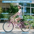 thumbnail image 4 of Lilypelle Adults Beach Cruiser Bicycle, 24" 26" Wheel 7 Speed Bike Fits Rider: 4'11"-6'2", Step Through Bikes for Commuting, Unisex, 4 of 12