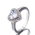 thumbnail image 1 of Anillo de plata 925 con forma de círculo en forma de corazón para mujer elegante con circonitas, 1 of 1
