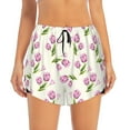 thumbnail image 2 of Goofa Tulips Flowers Printed Women 2 in 1 Running Shorts,Quick Dry Athletic Workout Shorts,High Waisted Athletic Shorts with Liner Pockets-XX-Large, 2 of 9