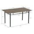 thumbnail image 2 of Highsound Dinning Table Set, Wood and Metal Frame Dinning kitchen Table Set with 6 Chairs, 2 of 10