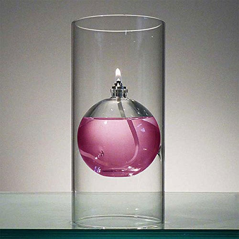 Firefly Modern Transcend Glass Oil Lamp, Bliss Candle, 6.5 in Hurricane Holder, 2-Piece