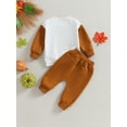 thumbnail image 3 of Infant Baby Boys Pants Set Thanksgiving Day Shirt and Drawstring Pants Outfits, 3 of 7