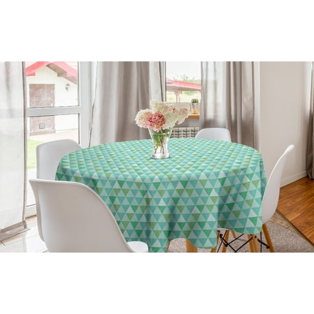 

Abstract Round Tablecloth Nature-Themed Demonstration of Triangles Circle Table Cloth Cover for Dining Room Kitchen Decor 60 Seafoam Baby Blue by Ambesonne