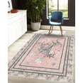 thumbnail image 4 of Spring Decorative Rug, Swirling Floral Look Design of Blossoming Flowers and Flying Butterflies, Quality Carpet for Bedroom Dorm and Living Room, 6 Sizes, Dark Teal and Rose, by Ambesonne, 4 of 4