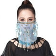 thumbnail image 4 of Ladies Belly Dance Accessories Women Belly Dance Face Veil With Sequins, 4 of 5