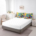 thumbnail image 4 of YST Building Blocks 7 Pcs Comforter Set King, Colorful Toy Bedding for Child, 3D Rainbow Construction Brick Sheet Set Bed in A Bag Funny Patchwork Geometric Rectangle Duvet Insert, 4 of 5