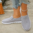 thumbnail image 5 of Aobny Flat Shoes Shoes Women Slip On Shoes Walking Shoes Casual Shoes Flatform Shoes Round Toe Gray Soft Toe Summer Shoes for Women,Size 36, 5 of 9