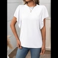 thumbnail image 4 of Camisas Formales Informales de Negocios para Mujer, Camisas de Verano, Mangas , Cuello Redondo, Mangas de Hoja de , Trajes 2025 M, 4 of 9