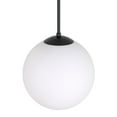 thumbnail image 2 of Selene 1-Light Black Pendant with Satin Opal Globe Glass Shade, 2 of 3