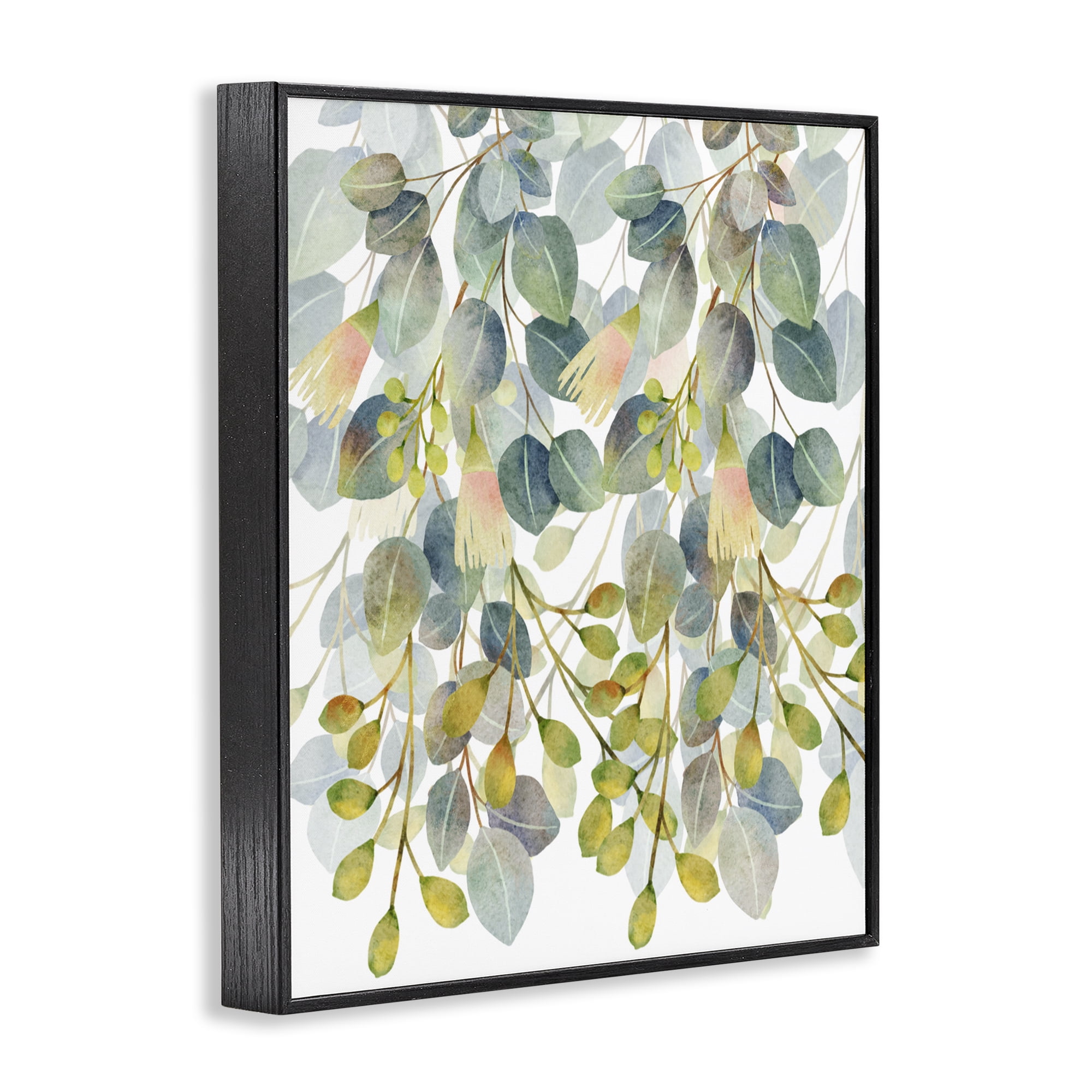 Stupell Industries Suspended Ivy Leaves Black Framed Giclee Art, design by Marcus Prime