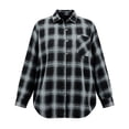 thumbnail image 4 of ClodeEU Women's Plus Size Plaid Button Down Shirt,Long Sleeve Collared Casual Oversized Shacket ,Women's L-XXXXXL, 4 of 5