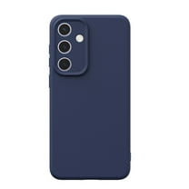 Shockproof Case for Samsung Galaxy S25 Plus Liquid Silicone Phone Case, Full Body Camera Lens Protective Phone Cover, Anti-Scratch Soft Microfiber Lining Slim Skinny Galaxy S25 Plus Case - Darkblue