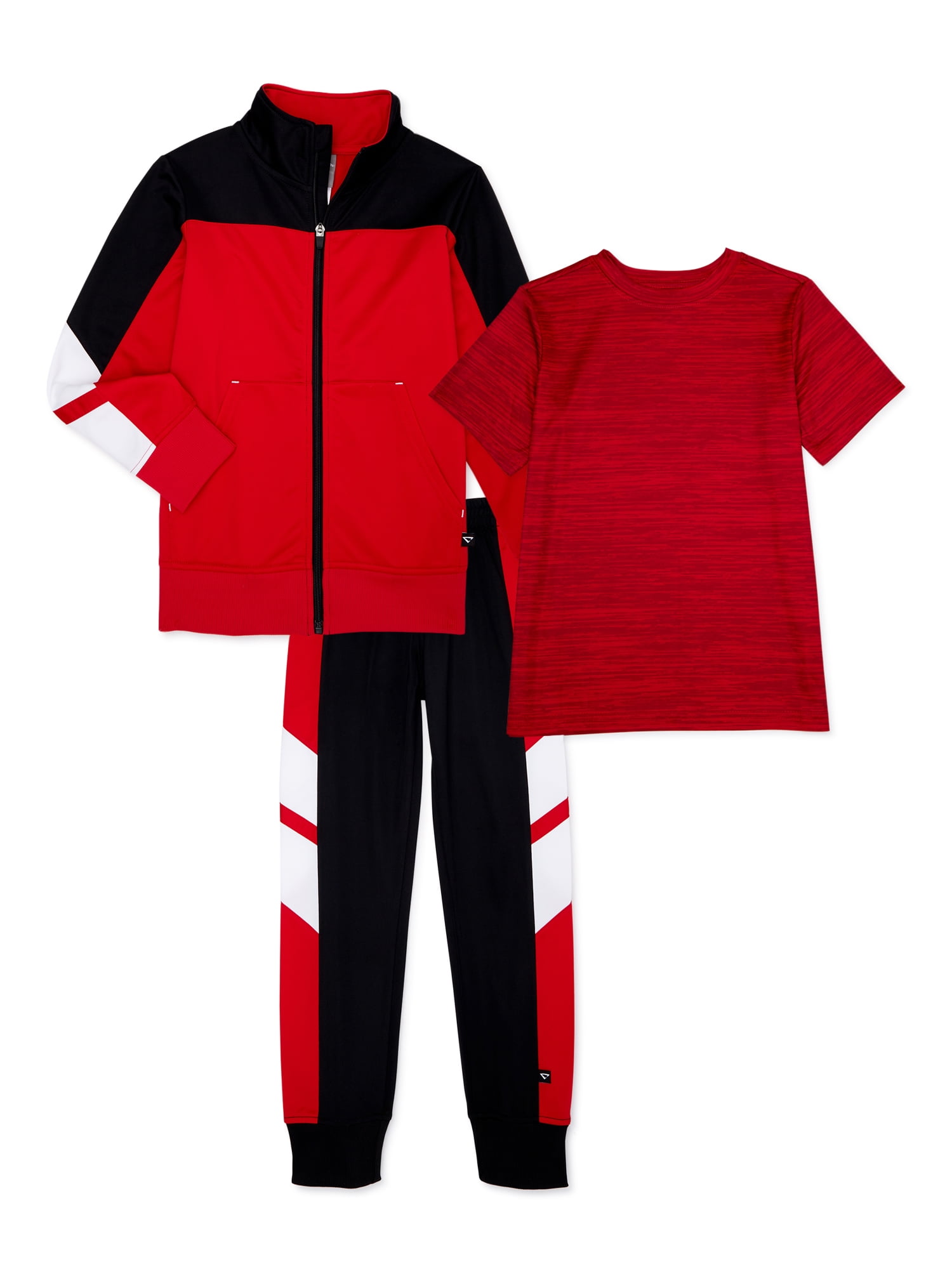 Sports Tracksuit Cheetah Boys’ 3 Piece Jogger Set with Jacket T-Shirt and Sweat Pants 