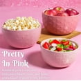 thumbnail image 2 of Paris Hilton Round Ceramic Bowl Set, Durable Stoneware Mixing and Serving Bowls for Kitchen, Pink, 3-Piece Set, 2 of 7