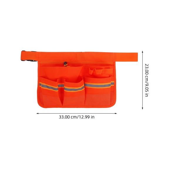 WEUVEB Orange Electrician Tool Belt Pouch with Adjustable Waist Strap and Multiple Storage Pockets for Tools