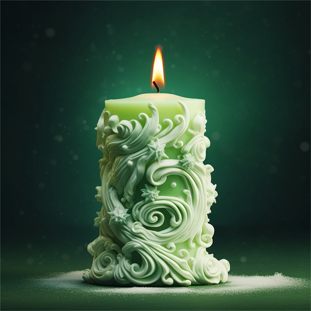Tibvox Carved Cylinde Candle Mold for Making Candle Home Decor, DIY Epoxy Resin Casting