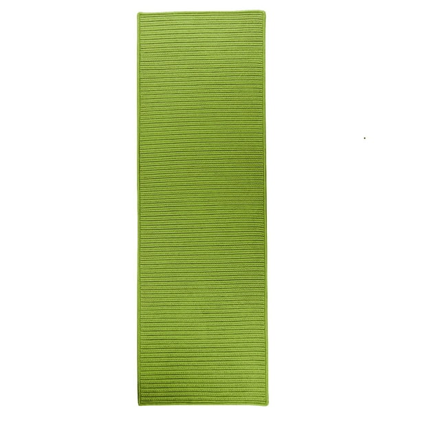 2.25' x 10' Lime Green Rectangular Reversible Rug Runner