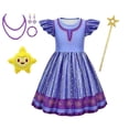 thumbnail image 3 of Disney-disfraz de princesa Asha para niñas, Vestido de fiesta de cumpleaños, Halloween, Festival, 3 of 5