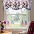 thumbnail image 2 of Independence Day Tie Up Valances Curtain, Adjustable Kitchen U. S. Flag Red White Blue Poppy Colorful Plaid Valances for Windows Decor, Rod Pocket Short Curtains Set for Bedroom/Bathroom, 42"x12", 2 of 9