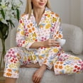 thumbnail image 6 of Bingfone Womens Pajama Sets Colorful Floral Print,Long Sleeve Loungewear Pajamas Set-Medium, 6 of 8