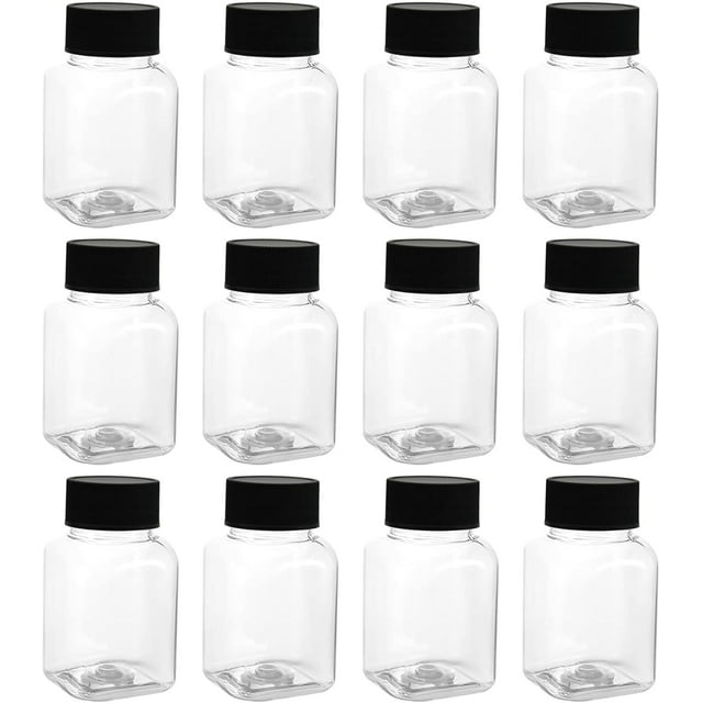 CHL-10 0ml Bouteilles de Jus en Plastique, 12 Pcs Petites Bouteilles pour Jus Bouteille de Boisson Vide Transparente avec Couvercles Bouteille de Boisson Réutilisable pour Lait