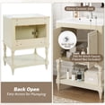 thumbnail image 5 of S-HOME 24 Inch Modern Bathroom Vanity with White Ceramic Sink, Cabinet with Open Shelf & Closed Storage Space，Beige, 5 of 11