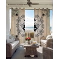 thumbnail image 3 of Vintage Bees Crowns Blackout Curtains 96 Inch Length 2 Panels Set, Rustic Leaves Rings Brown Gradient Full Shading Curtains for Windows, Blackout Curtains for Bedroom Living Room 52"x96", 3 of 8