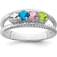 thumbnail image 2 of 14k White Gold Polished 4-Stone Mothers Ring Mounting no stones included - 3.6gm, 2 of 8
