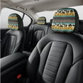 thumbnail image 6 of Renewold American Tribal 11 Pack Car Seat Covers Sunflower Cow Print Brown Teal Auto Seats Protector Keychain Headrest Cover Cup Coasters Handbrake Cover Gear Shift Cover Accessories, 6 of 7