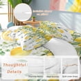 thumbnail image 3 of Lemon Eucalyptus Duvet Cover Set, Farm Flower Fruit Country Boho Summer Soft Duvet Cover Queen Size Bedding Set 4 Pieces, 1 Quiltcover and 2 Pillowcases with Zipper, 1 Bed Sheet for All Seasons, 3 of 9