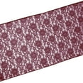 thumbnail image 2 of Light Weight Floral Sheer Lace Table Runner / Wedding Table Top Décor (Pack of 8) Burgundy, 2 of 2