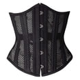 thumbnail image 1 of Shaperx 26 Corsé De Malla Transpirable Con Huesos De Acero Doble Faja De Entrenamiento De Cintura Resistente Sz1996-Negro-Xl, 1 of 5