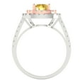 thumbnail image 4 of 1.615 ctw Solitaire with Zirconia Diamond Accents Anniversary Ring for Women | Round Cut Natural Citrine | Hyperallergenic Solid 18K White/Rose Gold, 4 of 5
