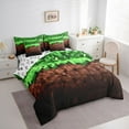 thumbnail image 3 of Castle Fairy Female Men Women Pixelated Blocks Miners Bedding Comforter Set 7-Piece,Video Game Gamepads King Bedding Sets,Geometric Plaid Patchwork Ultra Soft Bed Sheets,Lightweight Room Decor, 3 of 8